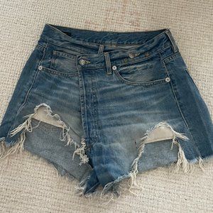 R13 CROSSOVER DENIM SHORTS